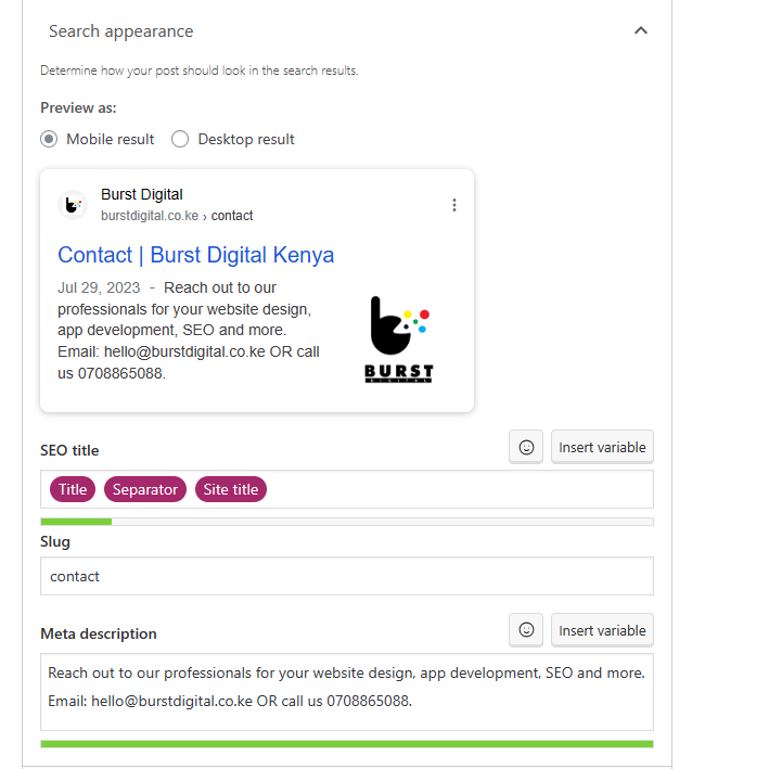 Image of Meta title and Meta Descriptions in Yoast Premium edited on Mastering SEO: Rank Your Website with Yoast Premium by Burst Digital tagged